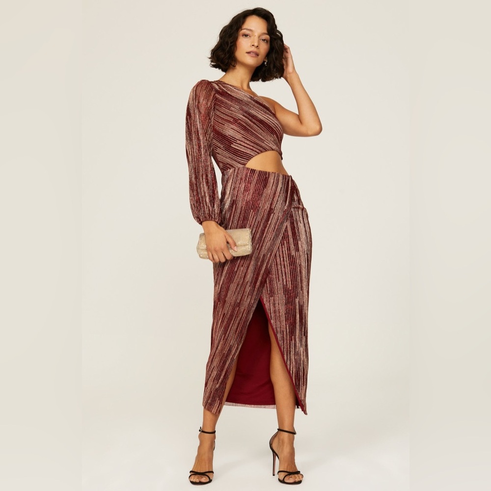Saylor Laia Dress Metallic Red Womens Size‎ XS